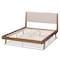 Baxton Studio Senna Mid-Century Beige Fabric Upholstered and Walnut Brown Finished Wood Platform Bed-Full 197-11603-ZORO - alternate 4